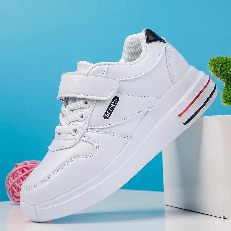 

New Children Girls Running Shoes Black Red Girls Sneakers Kids Hook Loop Jogging Shoes Non-Slip Sport Trainers Boys