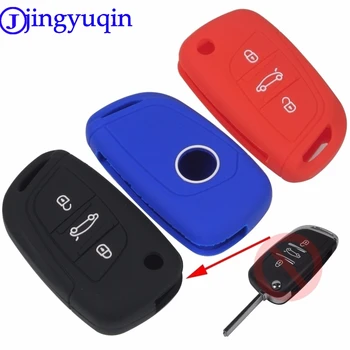 

jingyuqin 3 Button Remote Silicone Car-Styling Folding Flid Key Cover Case For PEUGEOT 207 307 308 For Citroen C2 C3 C4 C5 C6 C8