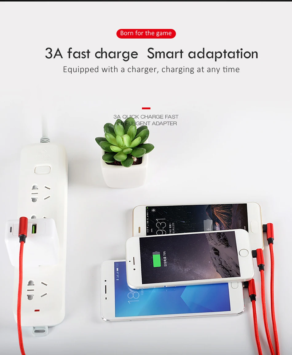  Elbow 3 in 1 Micro USB Type-C Lighting Charger Cable 8 Pin For iPhone X 7 8 Plus For Sony Samsung Long Charge Cables 1 (15)