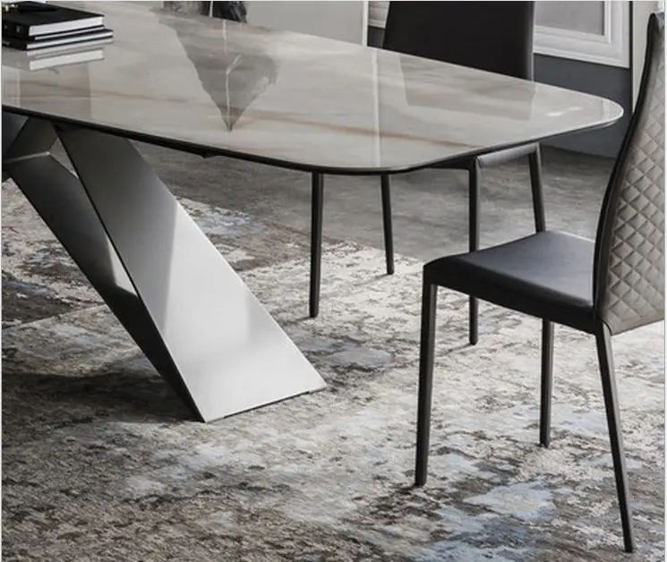 الصلبة خشبية مجموعة غرفة الطعام المنزل الأثاث الحد الأدنى الحديثة طاولة طعام من الرخام و 6 كراسي ميسا دي جانتار muebles comedor