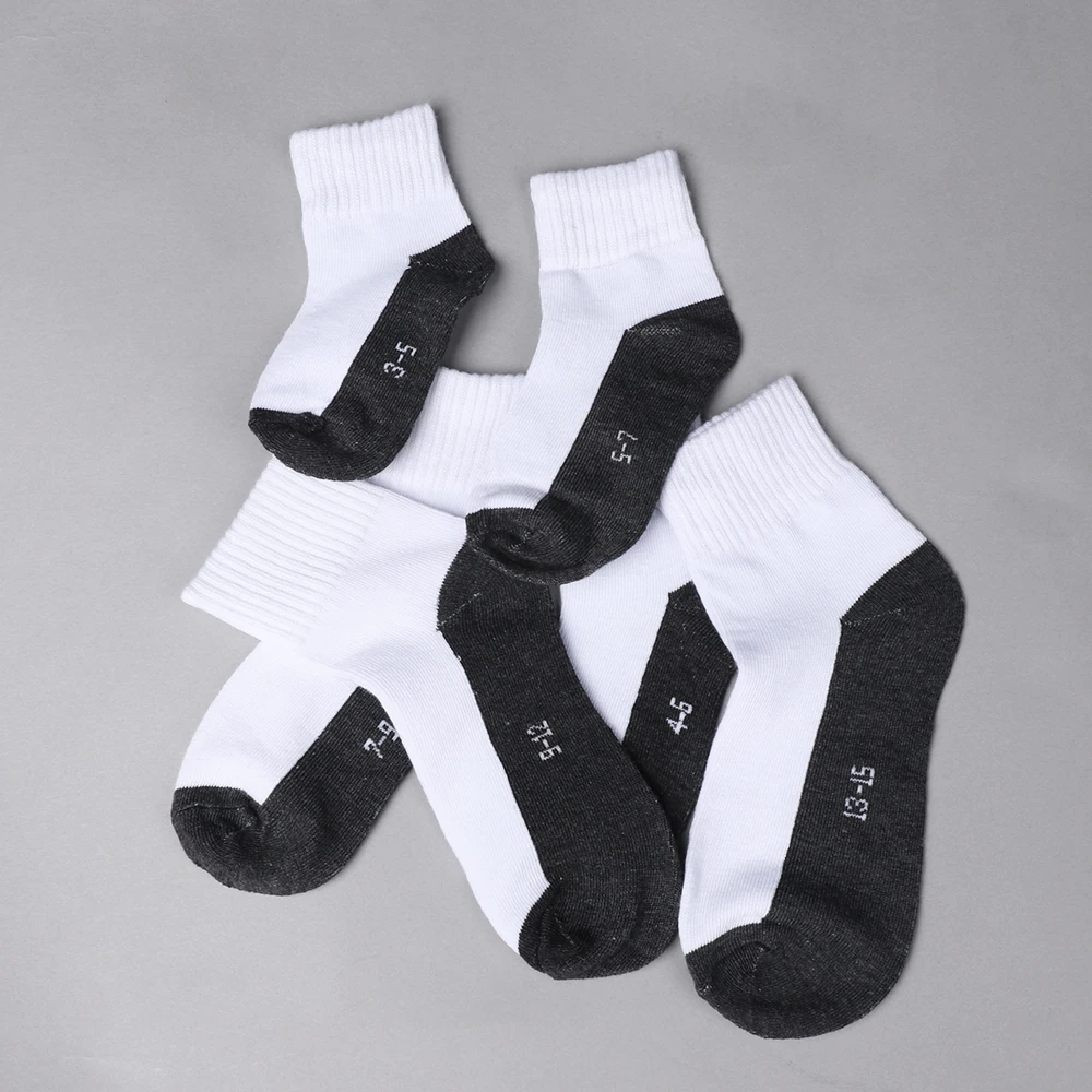 

New Fashion Comfortable Sport Casual Winter Warm Thermal Soft Children Kids Boy Cotton Breathable Socks 1Pair White Black 1-15Ys