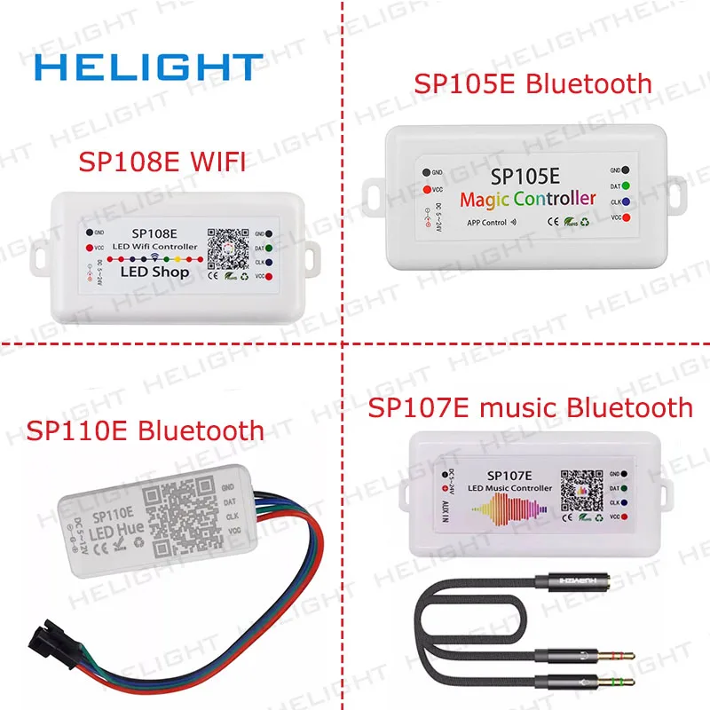 Музыкальный контроллер SP108E/sp107 e/SP105E/SP110E SPI, Wi-Fi, Bluetooth, pixel, приложение для смартфона, для WS2812B 2813 SK6812, Полоска, DC5-12V