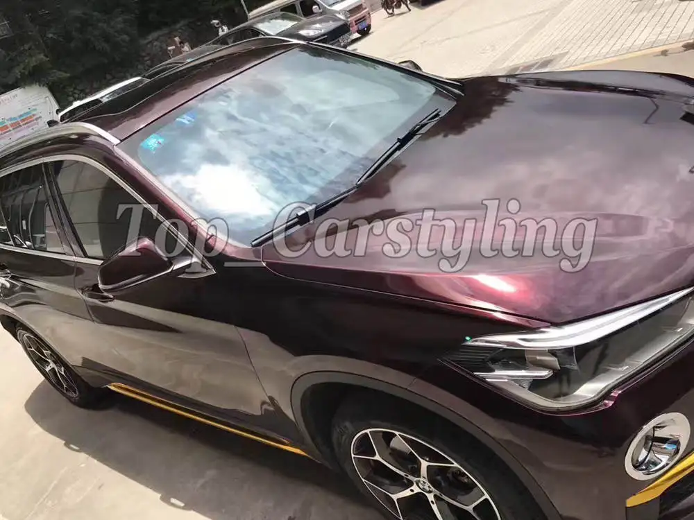 gloss metallic black rose car wrapping film sticker vinyl wrap (4)