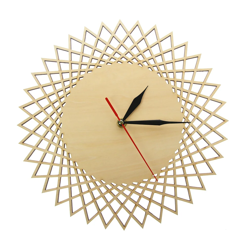

Minimalist Scandinavian Design Wooden Wall Clock Geometric Living Room Decoration Wall Watch Savanna Couple Gift