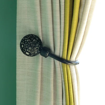 2 шт. держатель для штор Tieback Крючки завязка для спальни шторы на окна для гостиной украшения аксессуары держатель металлический крюк для штор - Цвет: Black