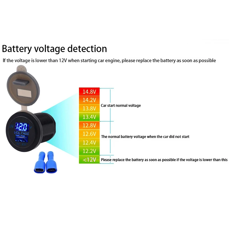 USB гнездо для прикуривателя вольтметр 2.1A зарядное устройство Быстрая зарядка