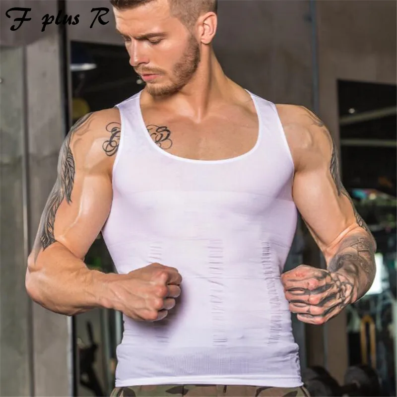 F plus R Men's Body Shaper Fitness Sport Tank Top Waist cincher and Tummy Control Slimming Belly Underwear Girdles Vest | Спорт и