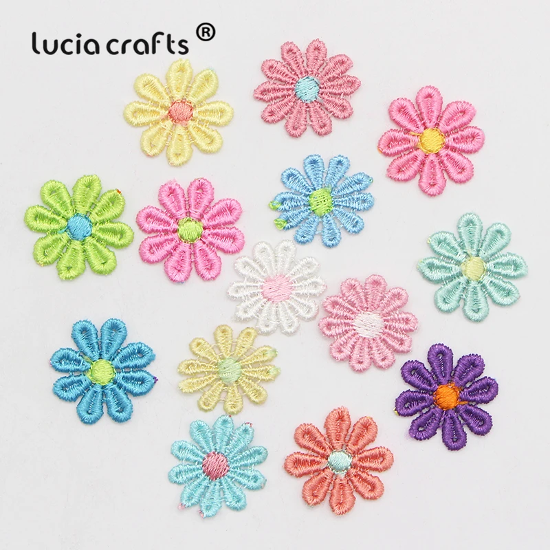 

Lucia crafts 2.6cm Flower Pattern Sew-on Embroidery Patch Garment Appliques DIY Decoration Accessories 24pcs/lot N0818