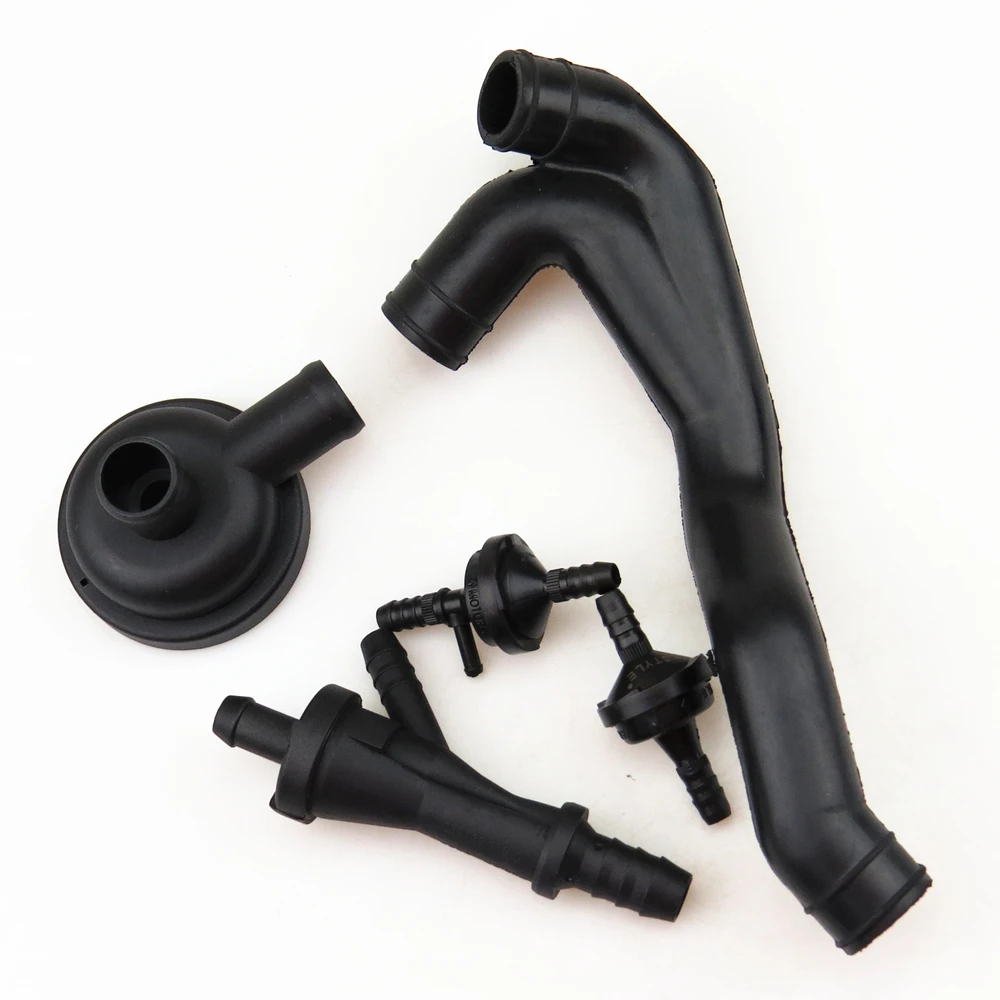 A STYLE 1 Set Crankcase Breather Hose Air Pump Check Valve For VW Passat B5 Jetta