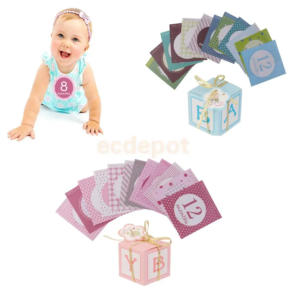 24pcs /Set Baby 1 12 Monthly Sticker and Candy Gift Boxes Baby Shower