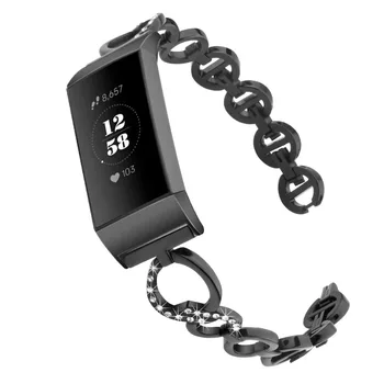 

For Fitbit Charge 4 strap Black Stainless Watch Band Wrist Bracelet for Fitbit Charge 3 O-style Replacment Strap New Arrival
