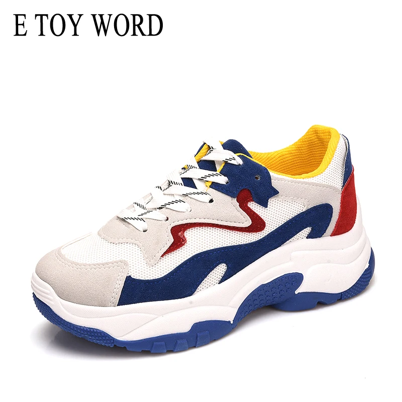 

E TOY WORD platform Sneakers Fashion Mesh Breathable Vulcanized Shoes Women Tenis Feminino Casual Shoes Harajuku Chunky Sneakers
