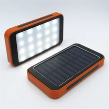 Солнечное зарядное устройство батарея светодиодный фонарь для кемпинга внешний Солнечный Банк питания и подключаемый для смартфона с прожектором