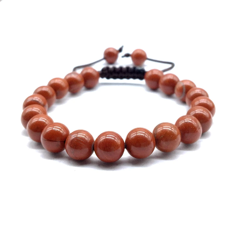 stone bead bracelet red jasper 8 mm