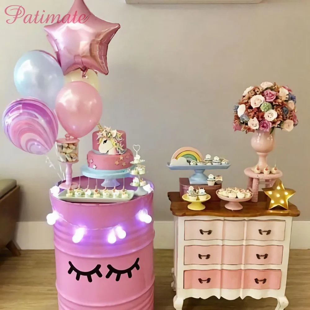 Us 3 82 13 Off Patimate Sleepy Unicorn Eyelash Stickers Unicorn Birthday Party Unicorn Theme Decor Birthday Baby Shower Room Decor For Kids In Party
