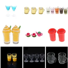 1/2/5/15 шт. украшения подарки 1:12 кукольный домик Мини спрей содержит экстракт лимона чашка пивной бокал вина Чай горшок чашки тарелки аксессуары для миниатюрного кукольного домика