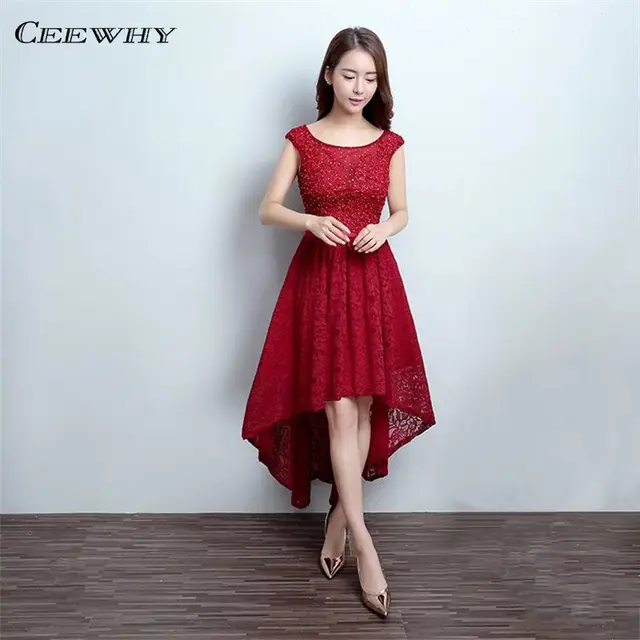 burgundy asymmetrical dress