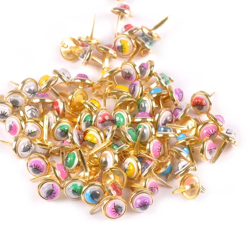 

30pcs New Evil Eye Mix Golden Diy Fastener Brads Embellishments For Scrapbooking Crafts Metal Brad Accessories 10x14mm C2269