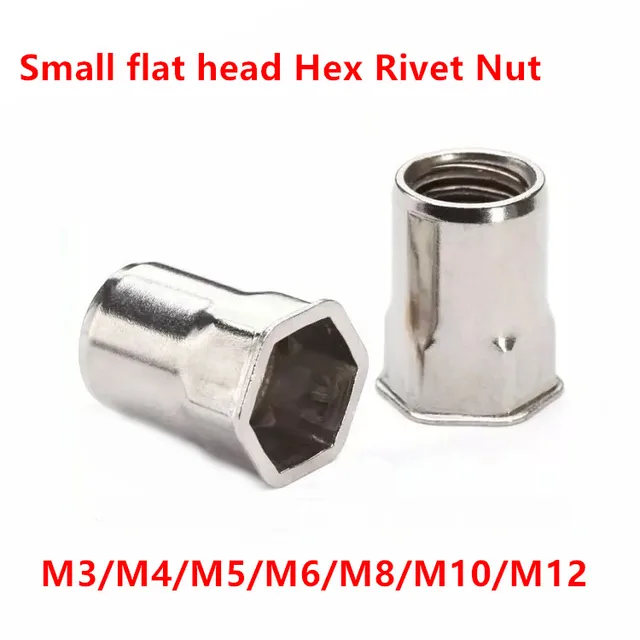 M3 M12 Half Hex Rivet Nut 304 Stainless steel M3 M4 M5 M6 M8 M10 M12