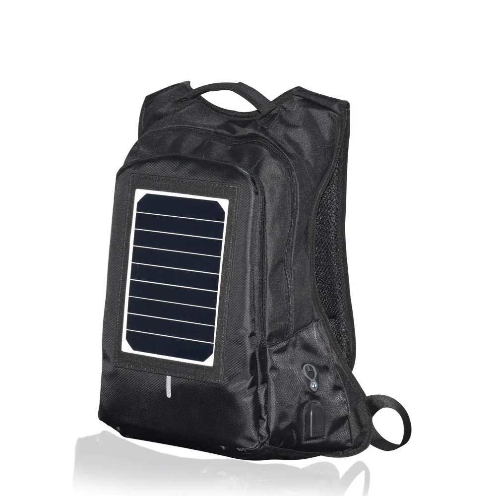 

Laptop Backpack, Solar Powered Backpack with USB Charging Port Waterproof Oxford Travel Backpack School Daypack (Black)