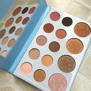 

YY Pigment Cosmetic 14 Colors Eyeshadow & Highlighter Palette Carli Matte Glitter Eyeshadow Eye Make up