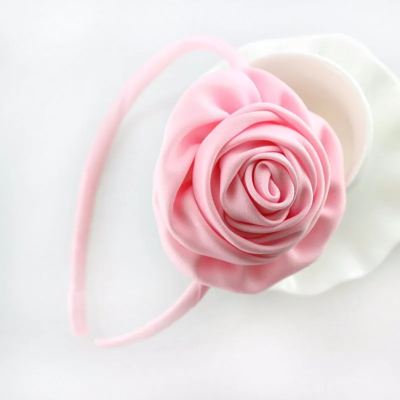1 шт. атласная повязка на голову для девочек с цветами|accessories girls|head wearrosette satin |