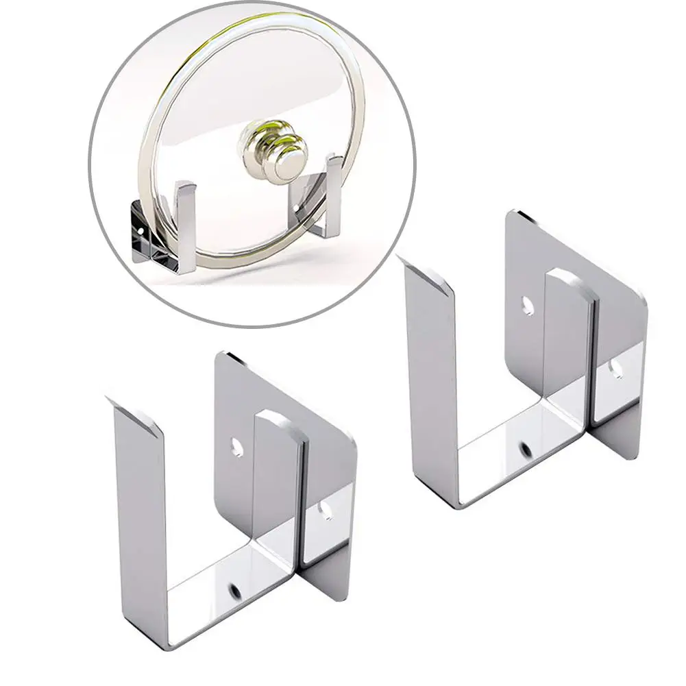 

2Pcs Stainless Steel U-shaped Cutting Board Rack Pot Lid Hanger Storage Holder New