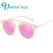 IVSTA мод Девушки, очки детские взрослый размер детские солнцезащитные очки Детские Симпатичные солнечное-теневое покрытие розовый кошачий глаз UV400 зеркало Для женщин Родитель