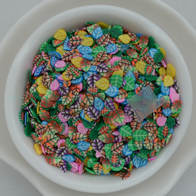 

65g/lot Colorful Clay Sprinkle for Phone Decoration,Scrapbook DIY,Embellish,Mix type leaf shape Clay polymers