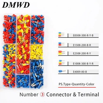 

1080Pcs/Set 22-12AWG Mix Color Wire Copper Crimp Connector Insulated Insulated Cord End Cable Wire Terminal Kit DIY brass