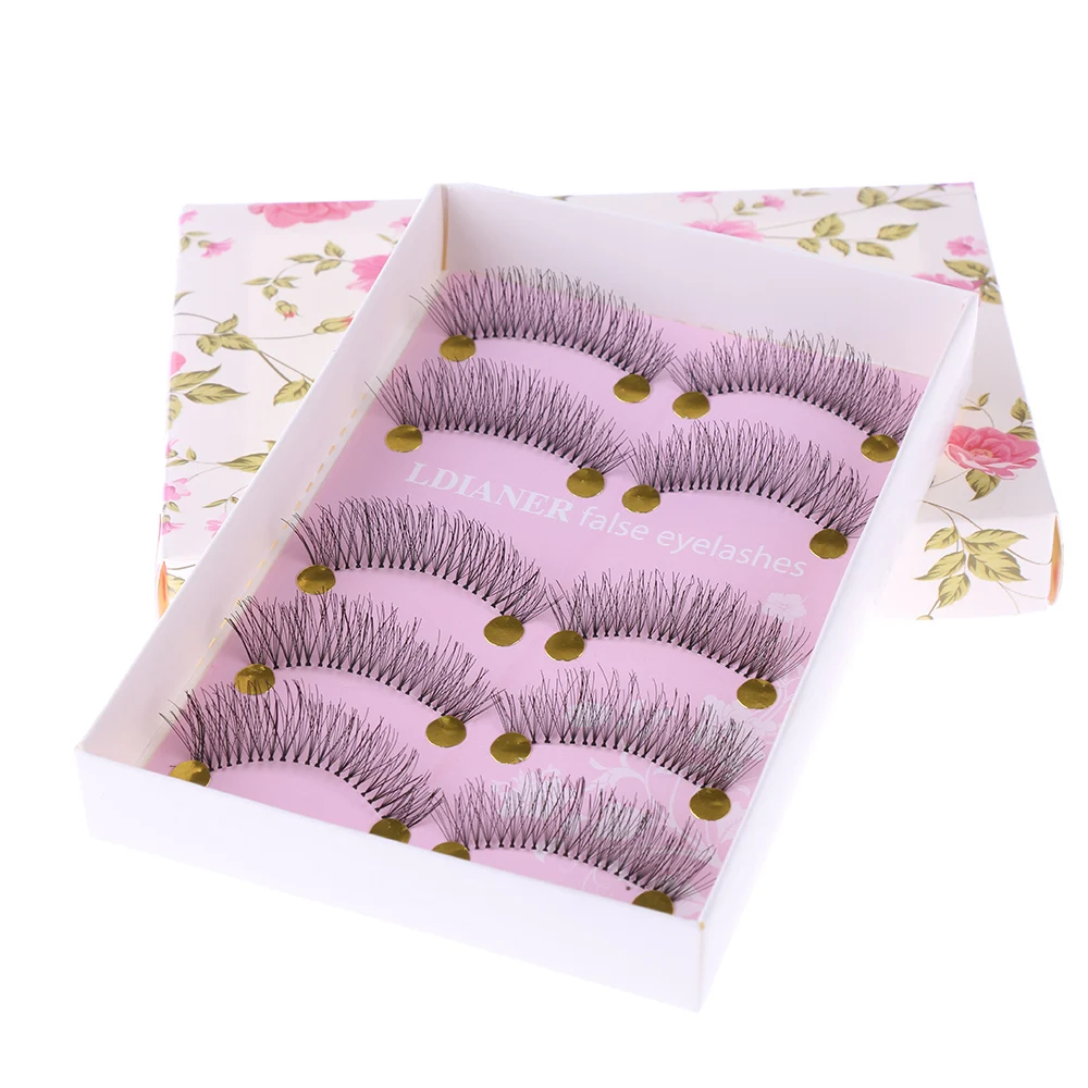 

5 Pairs Women Lady Natural Handmade Cross Long Eye Lashes Thick Fake False Eyelashes Extension Makeup Tools