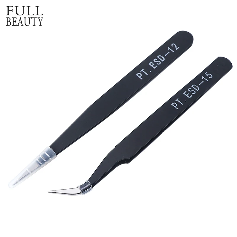 

Black Twwezers Stainless Steel Straight Curved Anti Acid Tweezers Eyelash Extension Eyebrow Pincet Makeup Nail Tool CHPTESD12/15