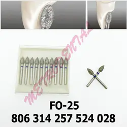 1 упаковка/10 шт. 1,6 мм FO/Футбол Форма синий/средний грубая Стоматологические алмазные боры FO-25 FG 257-028 м для зубные Применение только