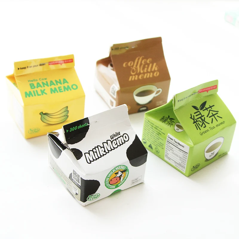

4 pcs/Lot White Milk note paper Coffee Tea Banana memo pad Post Guest book Stationery Office School supplies 6305