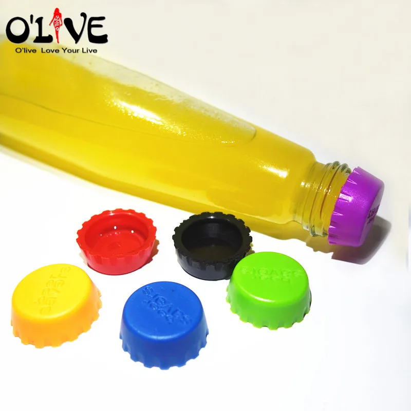 6 Pcs Silicone Wine Stopper Colored Beer Bottle Caps Champagne Wine Bottle Stopper Beer Bottle