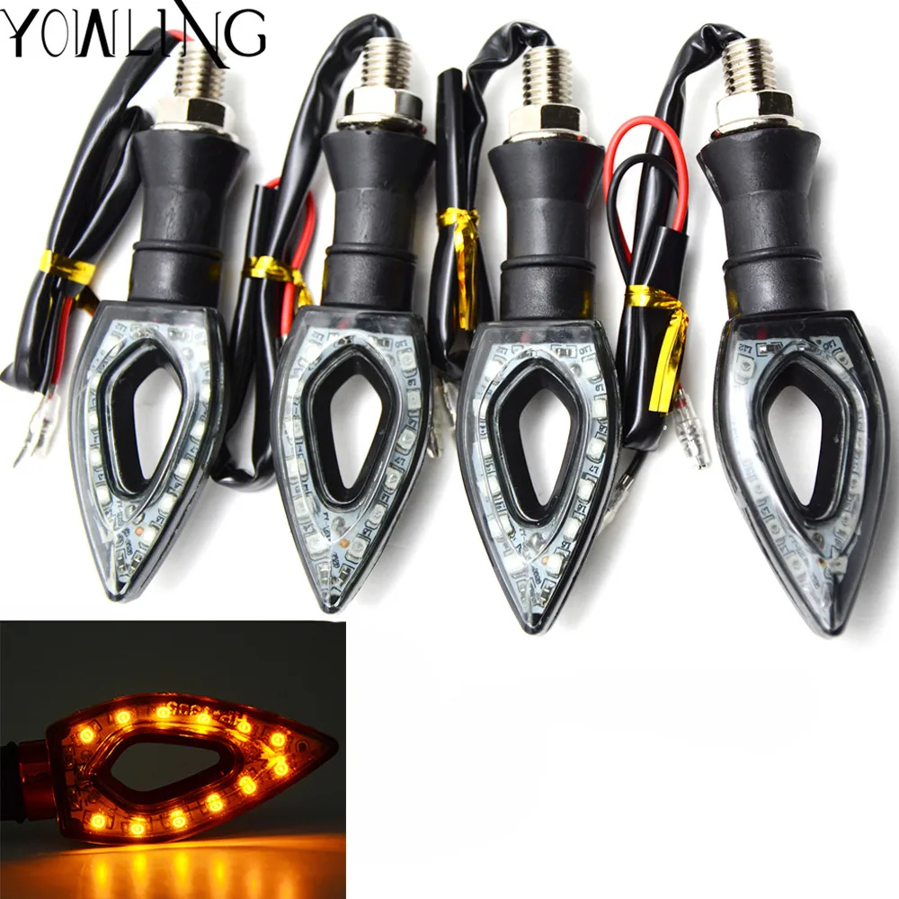10mm screw 12V universal hollow out motorcycle motorbike Turn signal lamp LED indicator turn light bulb for Yamaha Honda