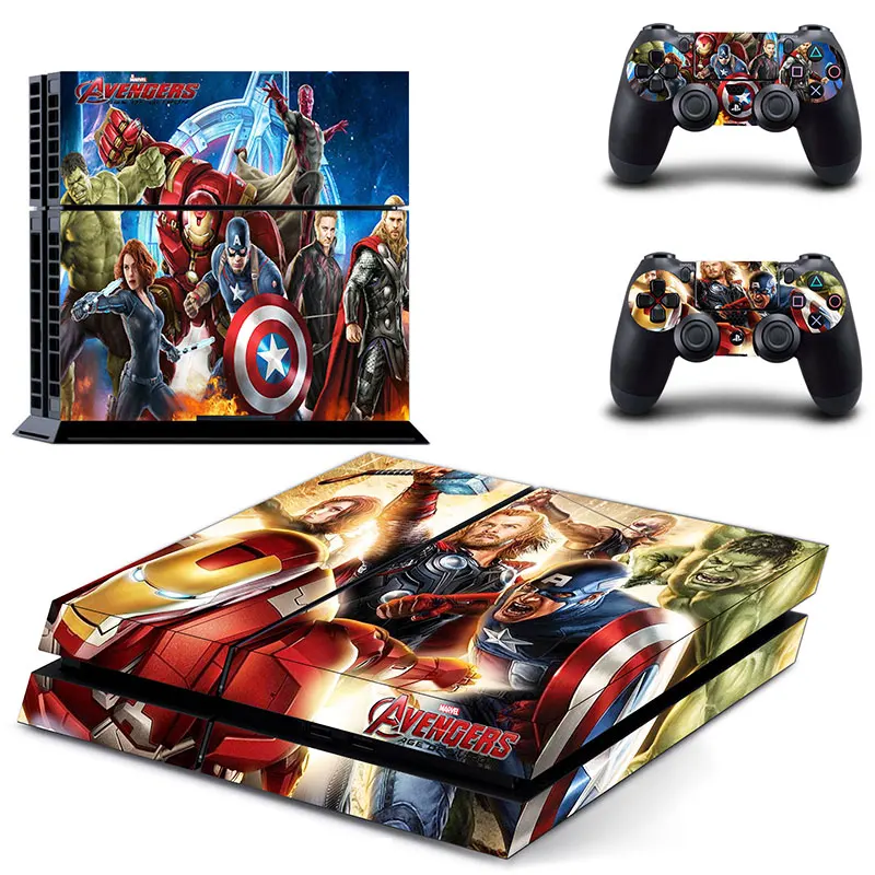 Marvel Мстители Железный человек Халк наклейка для PS4 Стикеры Наклейка виниловая для Playstation 4 консоли и 2 контроллеры наклейка для PS4 Стикеры