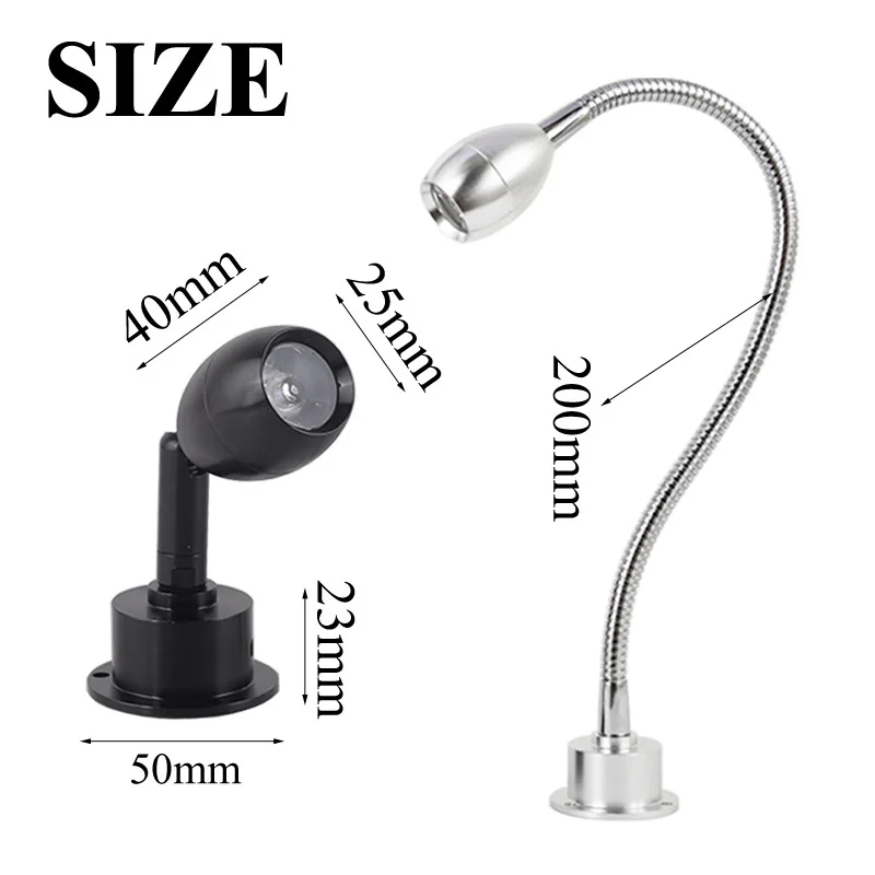 Modern LED Hose Wall lamp flexible 1W 3W bathroom mirror light Bedside Reading study sconces led luminaire lamps AC110V 220V 4
