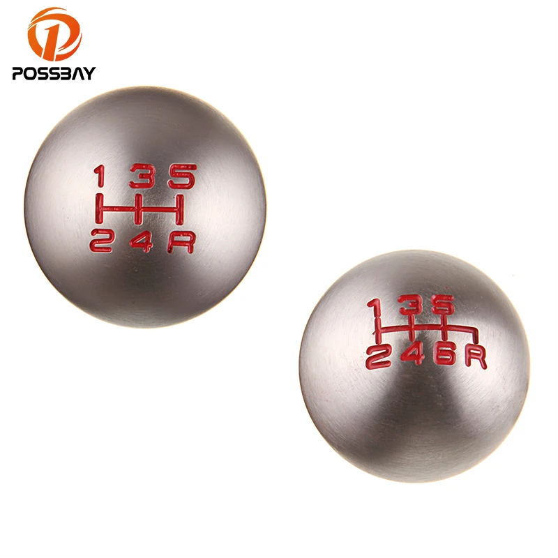 6 Speed Manual Gear Shift Knob Shifter MT Handle Type Aluminum Silver For Honda