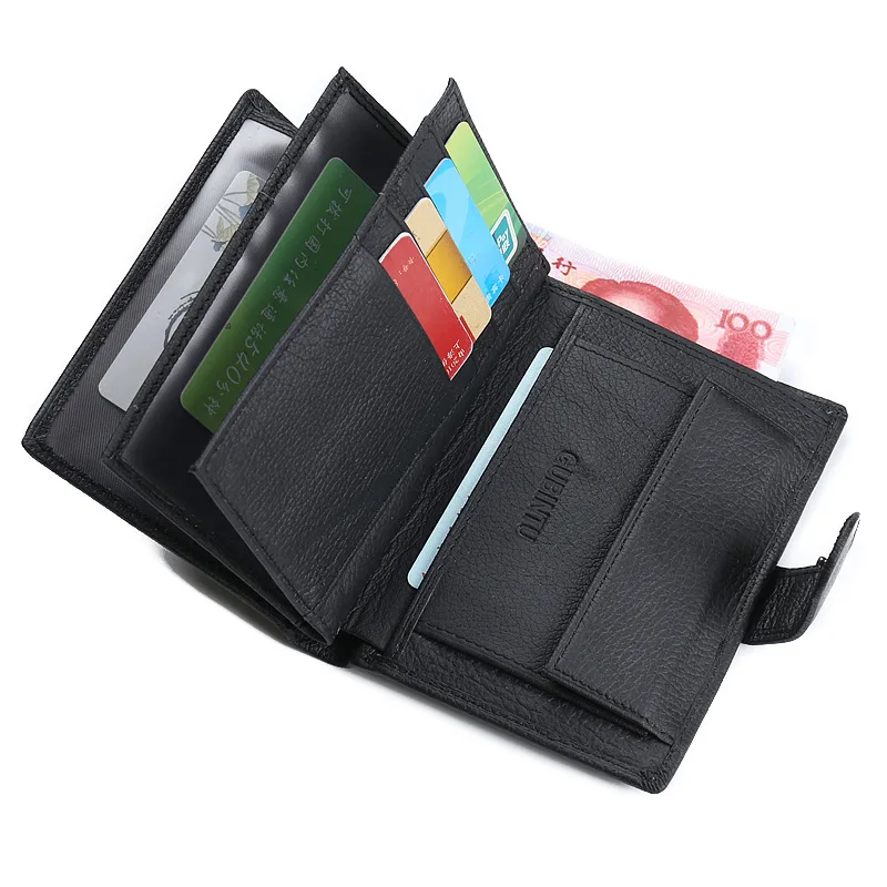 

2018 GUBINTU Document Wallet Cowhide Leather Handy Bag Genuine Leather Money Purse Coin Pocket Vintage Design Card Holder