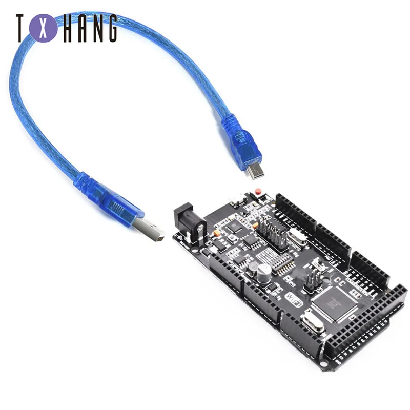 Мега + WiFi R3 ATmega2560 ESP8266 (32Мб оперативной памяти) USB TTL CH340G. Совместимость с Arduino Mega NodeMCU