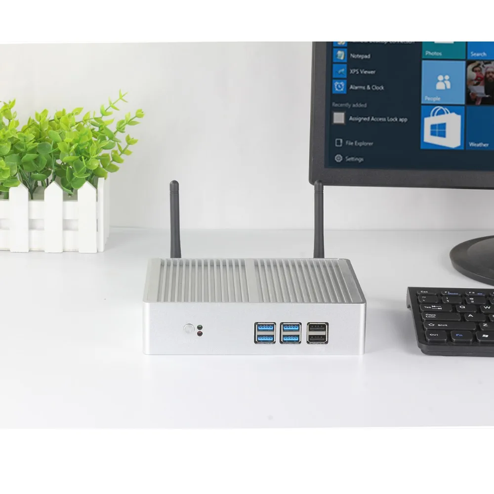 XCY X32 безвентиляторный мини-ПК Intel Core i7 4610Y i5 4210Y i3 4010Y Windows 10 TV Box HDMI VGA 6xusb Wi-Fi HTPC Barebone Настольный ПК