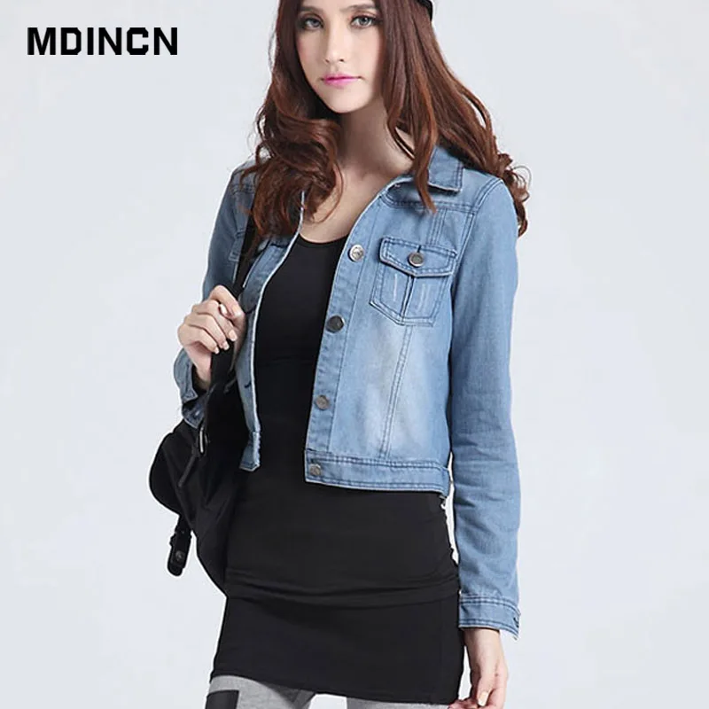 2018 Women Basic Coat Denim Jacket Women Winter Denim Jacket For Women Jeans Jacket Women Denim Coat casual style LR4