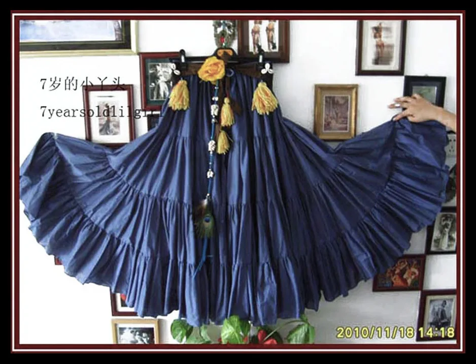 

cotton 4tiered 18yards Ats Gypsy tribal belly dance skirt EH19