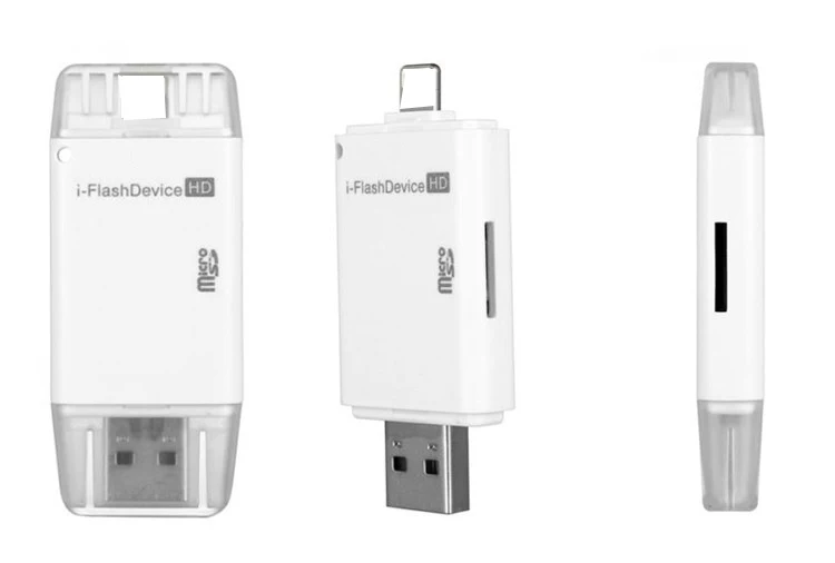 Mini i флэш устройство USB Micro SD TF кард ридер для iPad Pro Air iPhone 7 8X6 6S Plus 5S 5