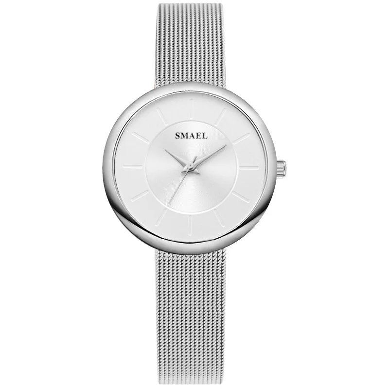 Женские часы люксовый бренд SMAEL часы женские цифровые повседневные водонепроницаемые кварцевые наручные часы 1908 водонепроницаемые часы для девушек - Цвет: Silver