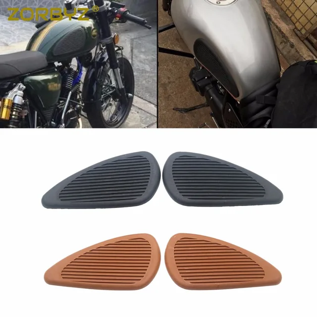 ZORBYZ Black/Brown Motorcycle 3M Rubber Gas Tank Knee Pads Side Panel