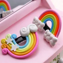 Cute cartoon stereoscopic rainbow clouds ls while a word clip hairpin children