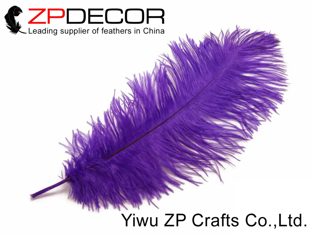 Large ostrich plumes, 10 Pieces - 11-13 PURPLE Ostrich Dyed Drabs Feathers