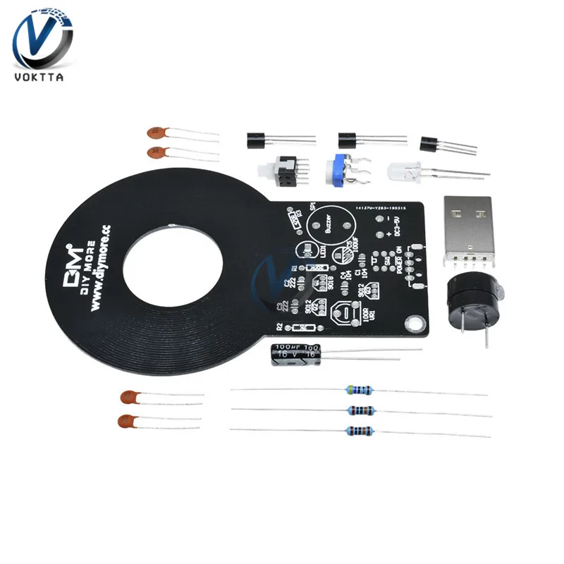 DIY Kit модуль металлоискателя DIY электронная часть DC 3 V-5 V 60mm Бесконтактный датчик доска металлоискатель комплект с Чехол для батареи - Цвет: Type 3